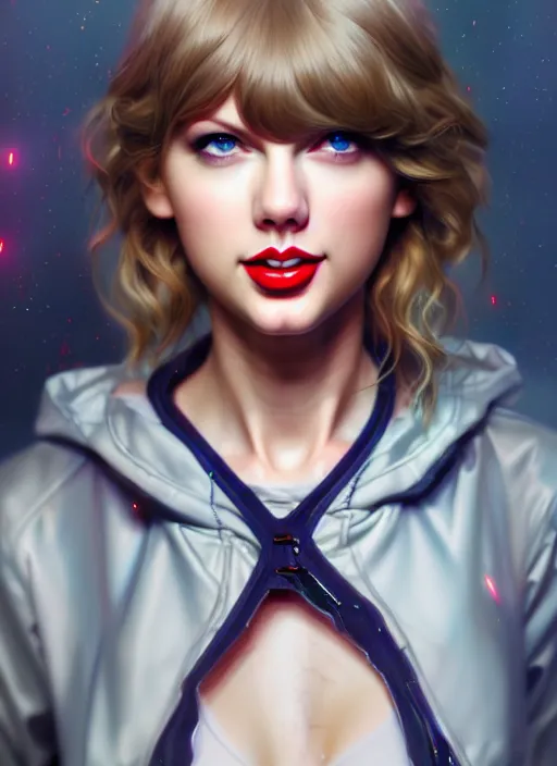 Image similar to taylor swift, evangelion, au naturel, hyper detailed, digital art, trending in artstation, cinematic lighting, studio quality, smooth render, frostbite 3 engine rendered, art style by klimt and nixeu and ian sprigger and wlop and krenz cushart