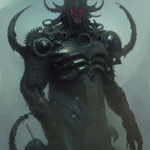 Image similar to mechanical demon, elden ring, by greg rutkowski