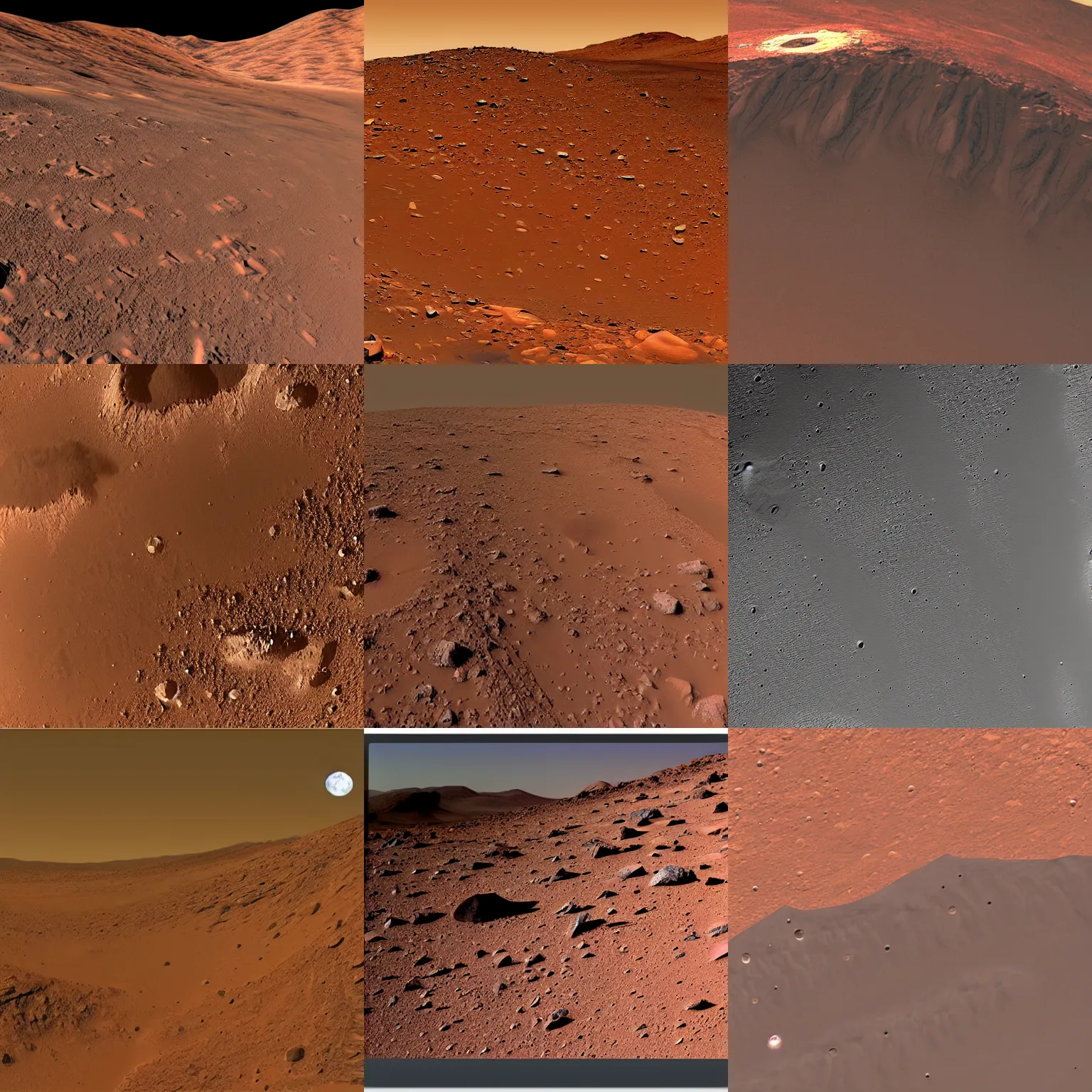 Prompt: mountains on mars photography by perseverance robot, nasa