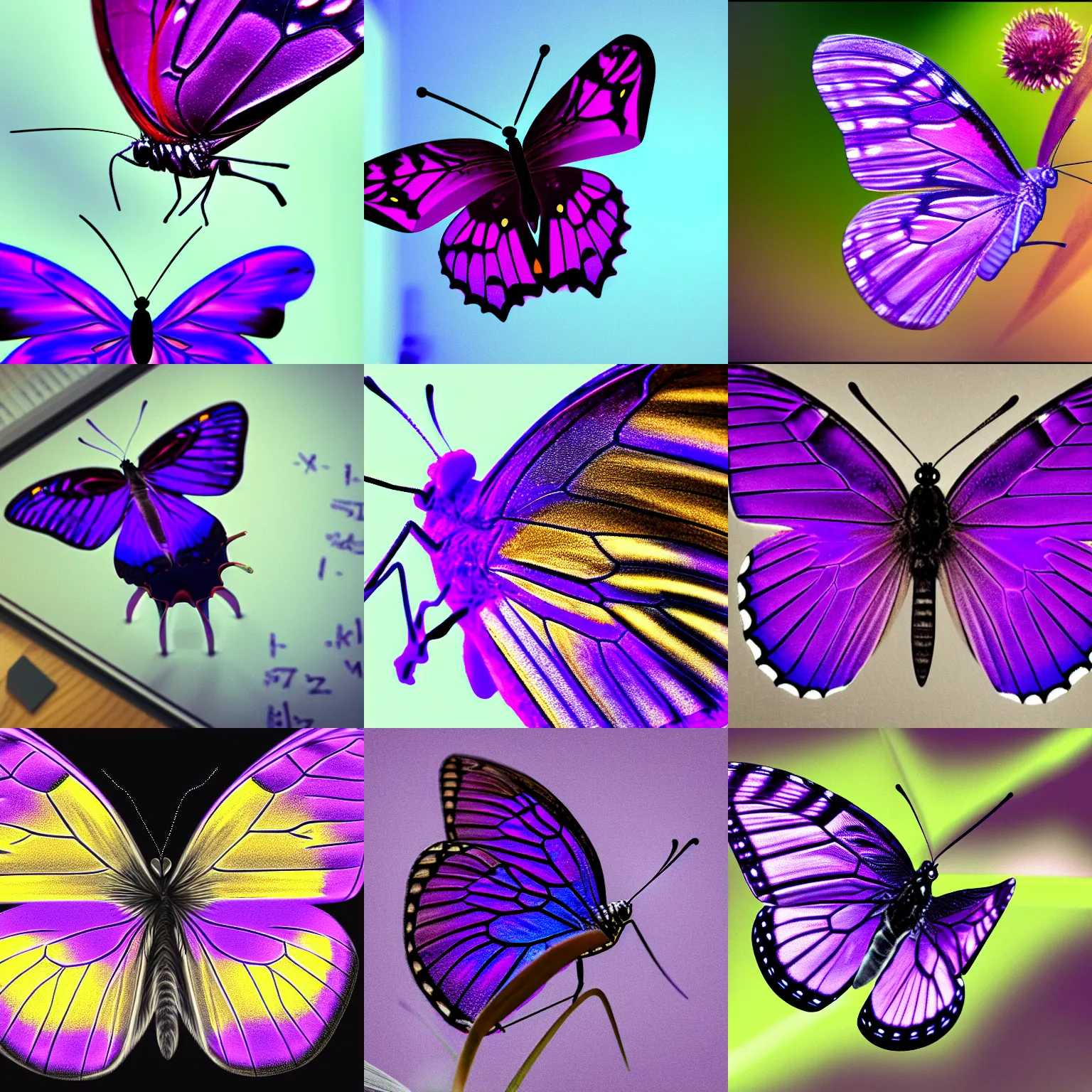 Prompt: a stunning purple butterfly teaching a math class, 8 k hdr, award winning photography, ultrarealistic, dynamic shading