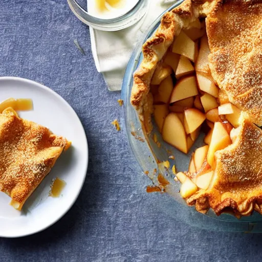Image similar to crisp apple pie topped with cheddar cheese, cookbook photo