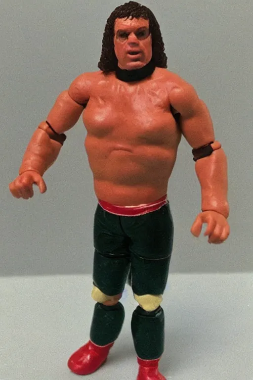 Image similar to mark mcgowan as a 1 9 8 0 s wrestling action figure