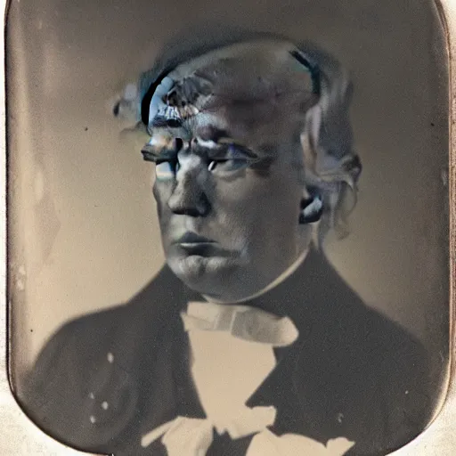 Prompt: A daguerreotype photo of Donald Trump