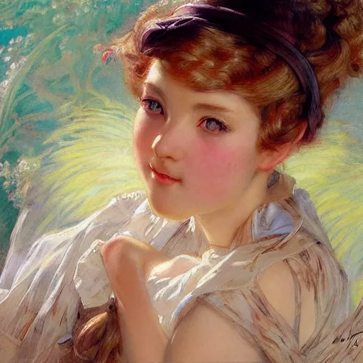 Prompt: a detailed portrait of a cute anime girl, painting by gaston bussiere, charles sillem lidderdale, j. c. leyendecker