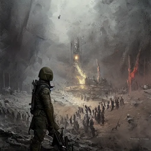 Image similar to tragedy of donbas, colourised, detailed environment, epic, tragedy, dramatic, military art, fantasy, hd shot, digital portrait, beautiful, artstation, comic style, by artgerm, guy denning, jakub rozalski, magali villeneuve, greg rutkowski, charlie bowater