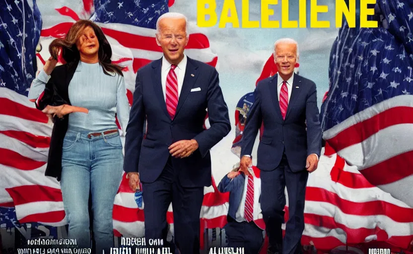 Image similar to Joe Biden movie poster 2022 illegal alien invasion