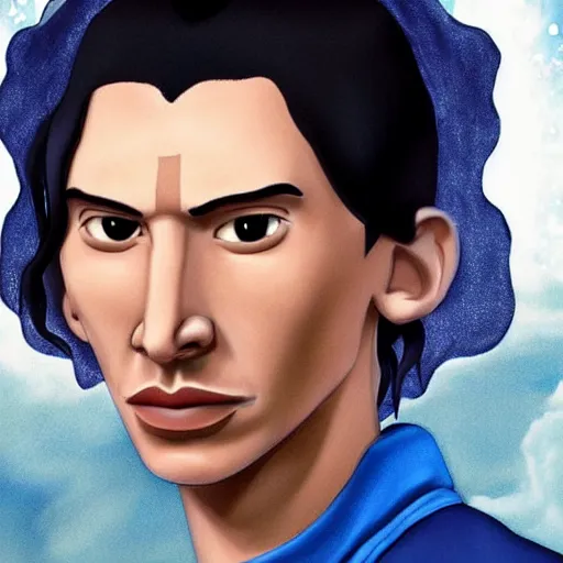 Prompt: adam driver as avatar aang from the last airbender