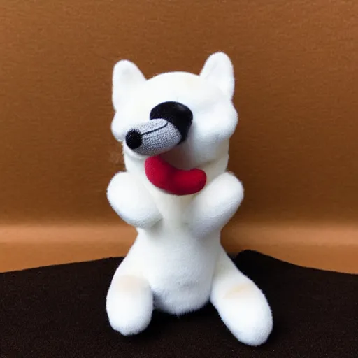 Prompt: a plush of a very evil shiba inu smoking a cigar, fluffy, soft, photo realistic, highly detailed,