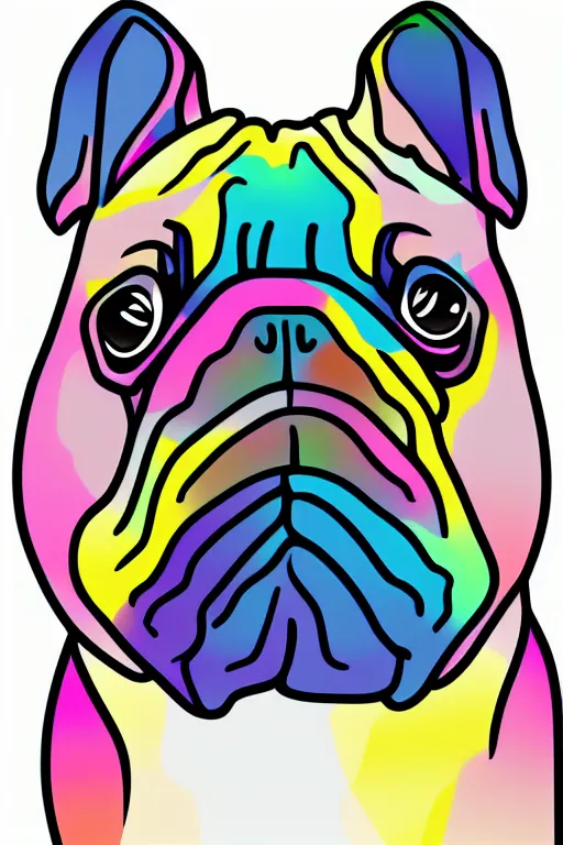 Image similar to Portrait of a bi chungus pug, sticker, colorful, illustration, highly detailed, simple, smooth and clean vector curves, no jagged lines, vector art, smooth