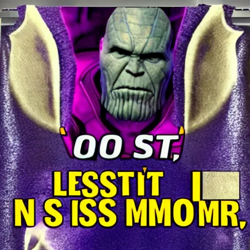 Image similar to thanos lost his mom in walmart