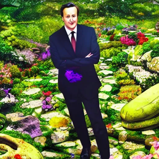 Image similar to Prime Minister David Cameron in the anime movie Garden of Words, Koto no ha no niwa, Matoko Shinkai, beautiful, anime, colorful, animation