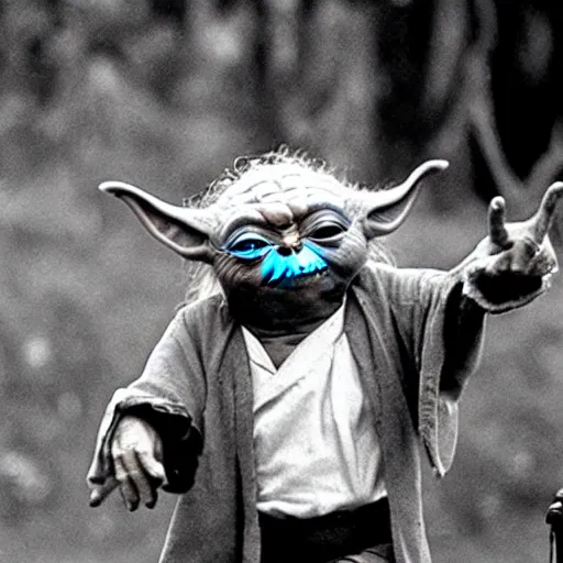 Image similar to yoda performing at woodstock