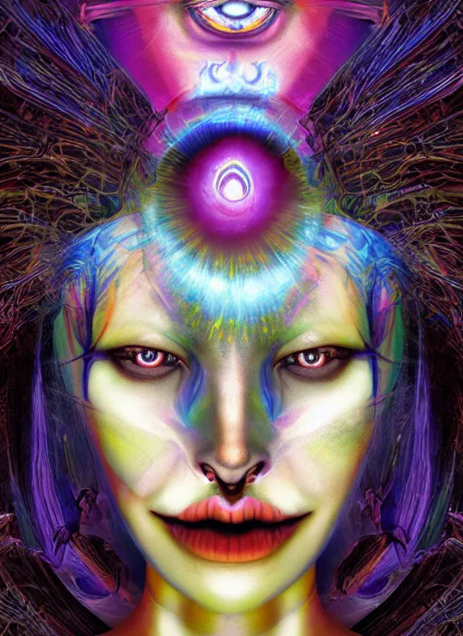 tripping magic cult psychic woman, painted face, third | Stable ...