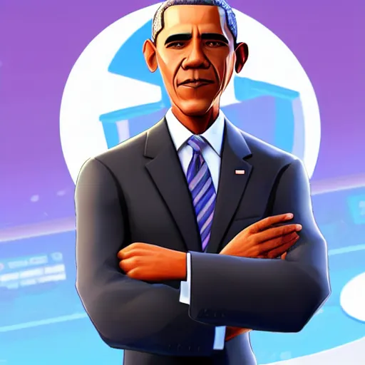 Prompt: Barack Obama fortnite skin