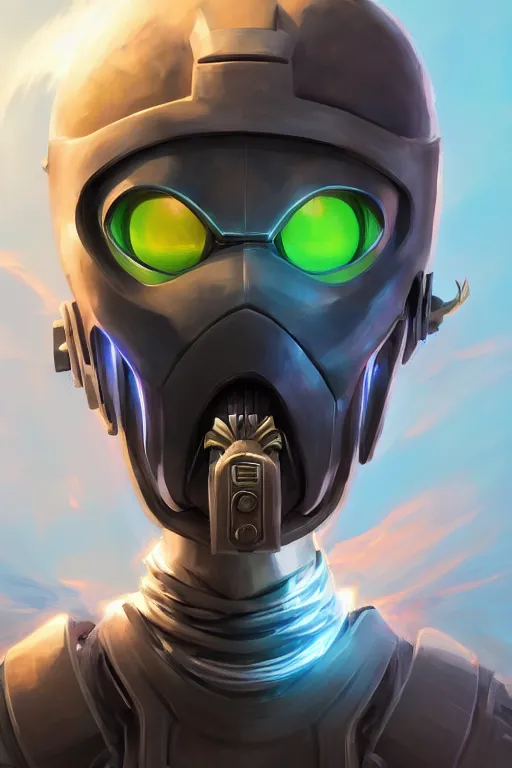 Image similar to epic mask helmet robot ninja portrait stylized as fornite style game design fanart by concept artist gervasio canda, behance hd by jesper ejsing, by rhads, makoto shinkai and lois van baarle, ilya kuvshinov, rossdraws global illumination radiating a glowing aura global illumination ray tracing hdr render in unreal engine 5