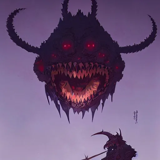 Image similar to Coringo, the a aggressive demon by studio ghibli and greg rutkowski