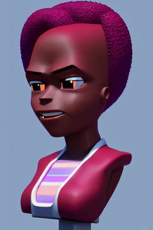 Image similar to bust of Garnet from Steven Universe, square head, faithful fanart, 3d render, blender, artstation, cartoon