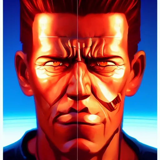 Image similar to face icon stylized minimalist the terminator 2 : judgement day, loftis, cory behance hd by jesper ejsing, by rhads, makoto shinkai and lois van baarle, ilya kuvshinov, rossdraws global illumination