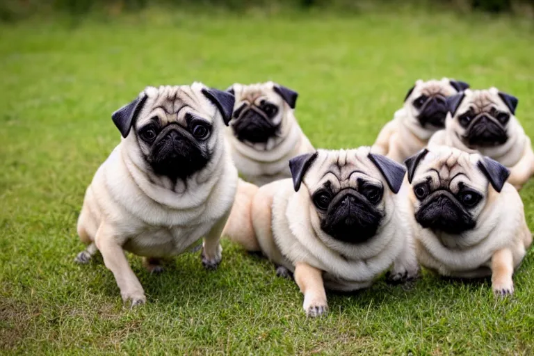 Prompt: a pug centipede, photo