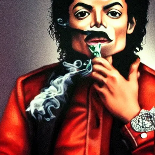 Prompt: Michael Jackson smoking a joint, 8k, realistic, extreme details, detailed, sharp