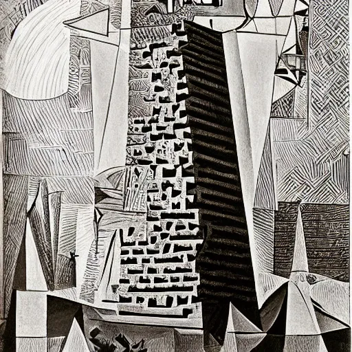 Prompt: the Babel Tower by Pablo Picasso