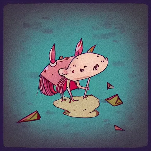 Prompt: “a samurai axolotl illustration”