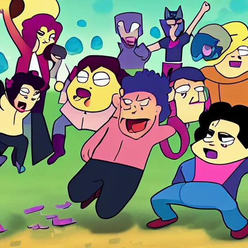 Image similar to steven universe being beaten by criminals