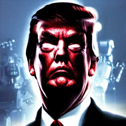 Prompt: donald trump as terminator, movie poster