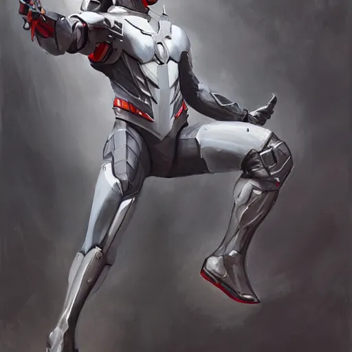 Image similar to greg manchess portrait painting of armored spiderman ultraman grey fox from metal gear cyborg gay japanese - american hybrid as overwatch character, medium shot, asymmetrical, profile picture, organic painting, sunny day, matte painting, bold shapes, hard edges, street art, trending on artstation, by huang guangjian and ail elvgren and sachin teng