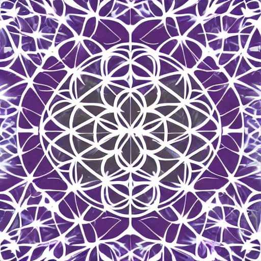 Image similar to flat tie - dye'flower of life'geometry motif design on crisp white copy paper background illustration, sharp - focus, summer boho style, motif template,