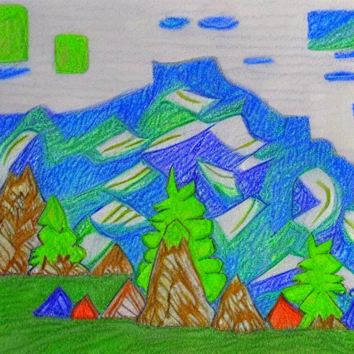 Prompt: pixels landscape handdrawn pencil