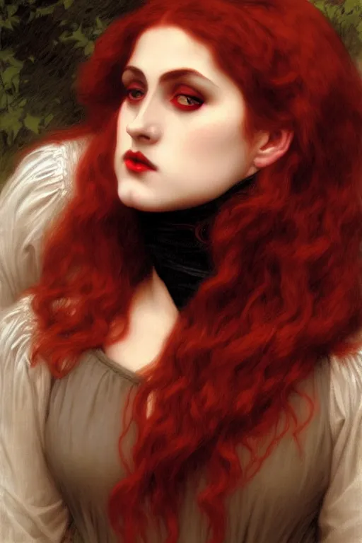 Image similar to victorian vampire, painting by rossetti bouguereau, detailed art, artstation