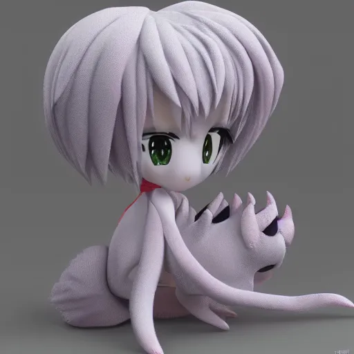 Prompt: cute fumo plush of a girl from the rift, the othercreature of the nether dimension, vray, black and white, melting crayon