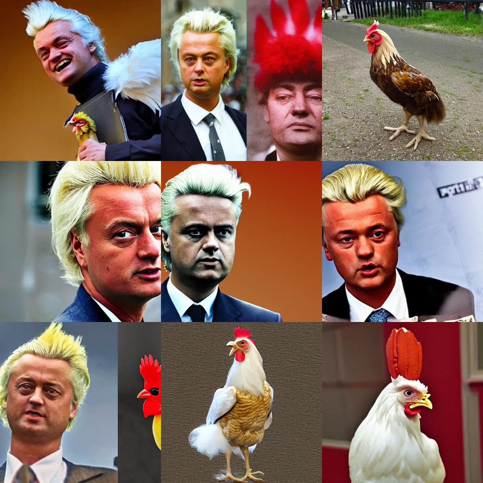 Prompt: geert wilders as a chicken