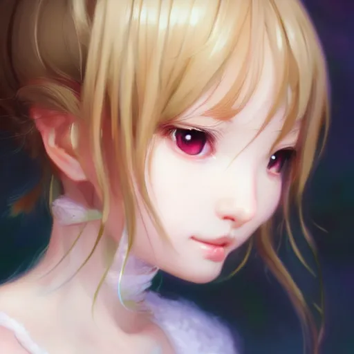 Image similar to cute girl anime portrait, extremely detailed eyes, intricate details, by stanley artgerm lau, wlop, rossdraws, james jean, andrei riabovitchev, marc simonetti, and sakimichan, tranding on artstation, unreal engine 5 rendering