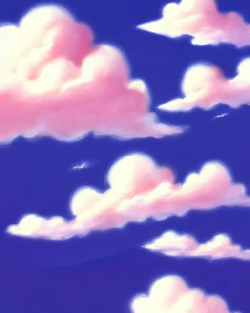 Image similar to simple realistic anime clouds, midday, digital art, trending on artstation, gradient colors, fisheye perspective