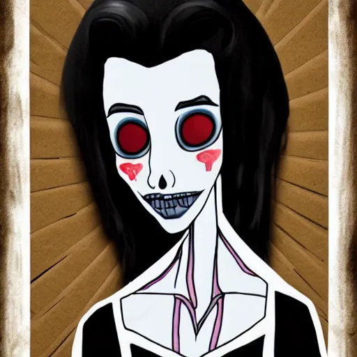 Image similar to young man portrait, black hair, skinny, corpse bride art style