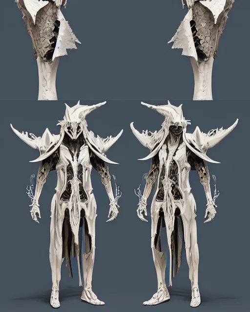 Prompt: warlock armor made of bone and ivory parts conjuring necrotic energy, surrealism, smooth, intricate, elegant, demonic energy, power aura, neon glowing spells, digital painting, artstation, concept art, high tech fantasy, sharp focus, illustration, art by daytoner and vitaly bulgarov