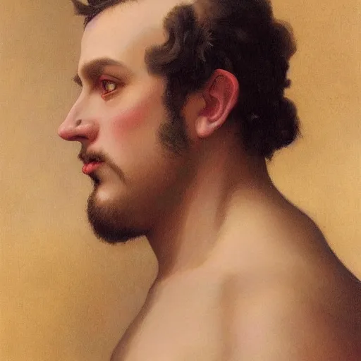 Prompt: a vintage portrait painting of a gentleman half ogre half man, art by artgerm and anna dittman and william - adolphe bouguereau