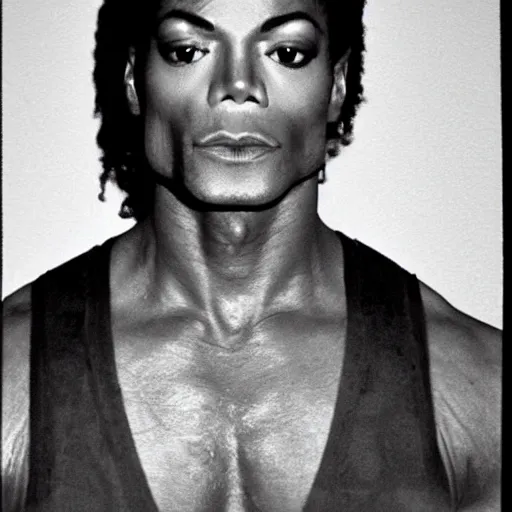 Image similar to dwayne the rock michael jackson, mugshot