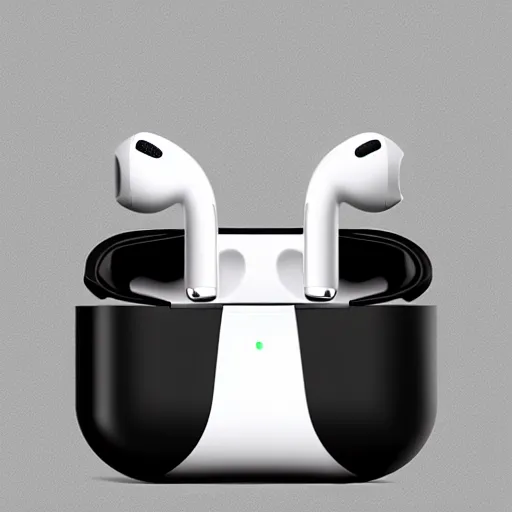 Image similar to black airpods pro case with marshmallow logo on it, studio, product photo