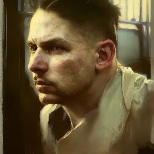 Prompt: hyperrealist portrait of james sunderland by jeremy mann and alphonse mucha, fantasy art, photo realistic, dynamic lighting, artstation, poster, volumetric lighting, very detailed faces, award winning