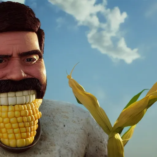 Prompt: hyperrealistic dslr film still of billy mays disguised as corn on the cob, stunning 8 k octane comprehensive 3 d render, inspired by istvan sandorfi & greg rutkowski & unreal engine, perfect symmetry, dim volumetric cinematic lighting, extremely hyper - detailed, incredibly real lifelike attributes & flesh texture, intricate, masterpiece, artstation, stunning