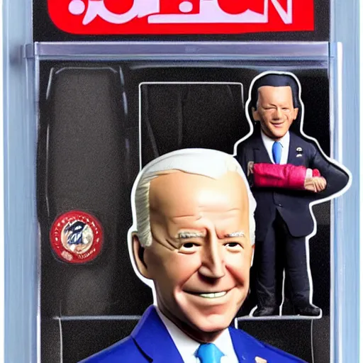 Prompt: a Joe Biden action figure, mint condition