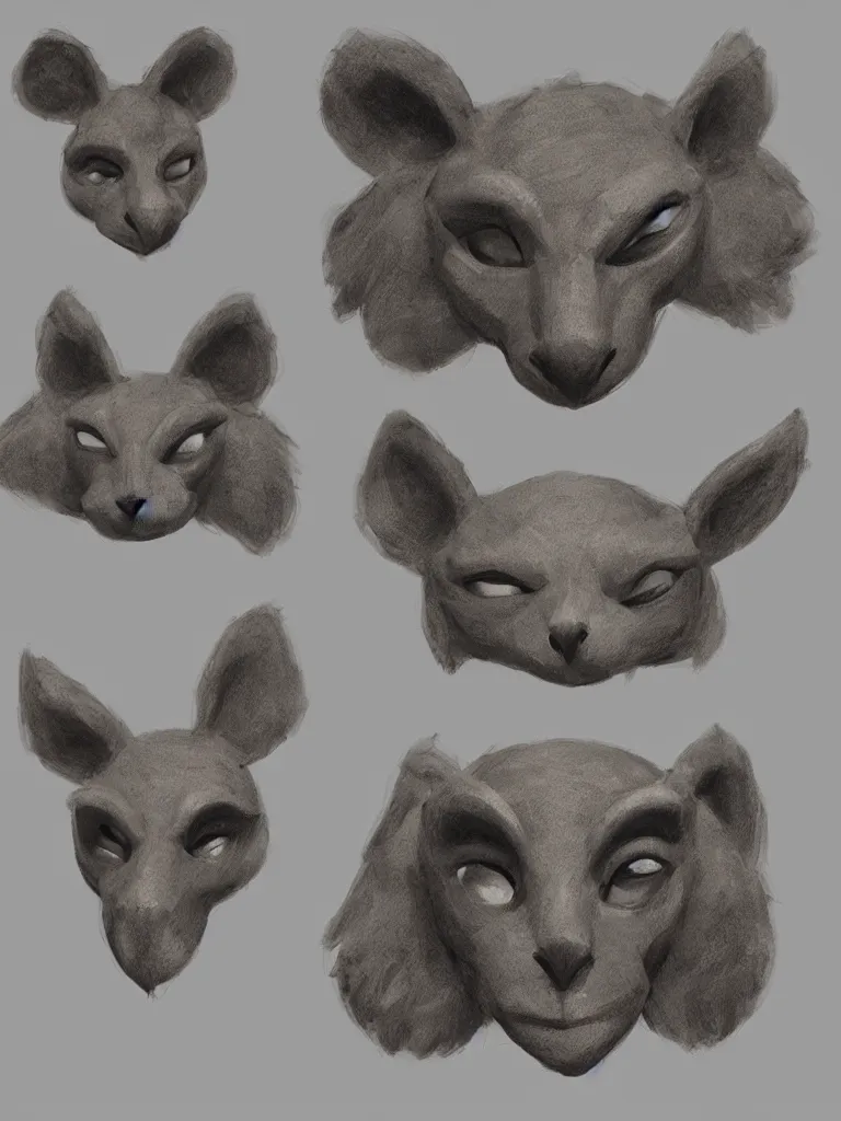 Image similar to animal masks by disney concept artists, blunt borders, rule of thirds