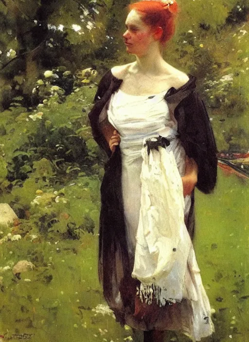 Prompt: a portrait of a character in a scenic environment by anders zorn * *