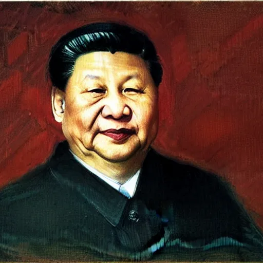 Image similar to xi jinping by antonio mancini 1 8 7 4