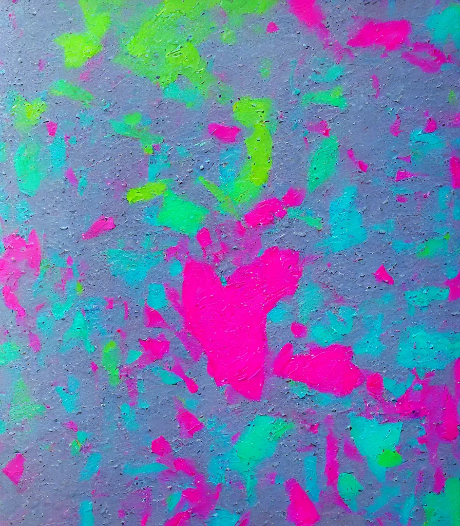 Prompt: driping dry oil paint, molten plastic, lime green, pink gray, gray blue, realistic, 8 k