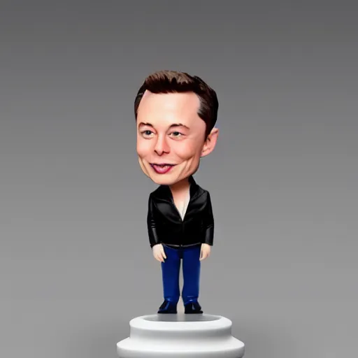 Image similar to elon musk bobble head toy, white background