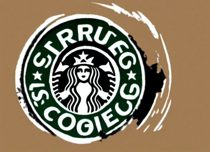 Image similar to starbuck logo with a dirty dog, a disgusted look